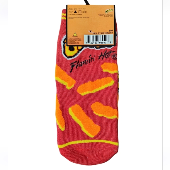 Cheetos & Flaming Hot Cheetos Ankle Socks 2 Pair - Picture 2 of 4